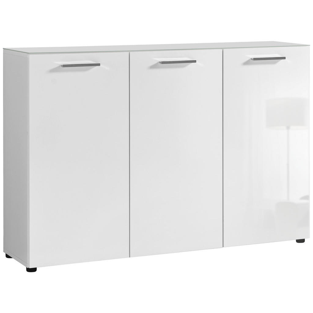 Thumbnail - Kommode Rio weiß weiß glänzend B/H/T: ca. 120x83x35 cm