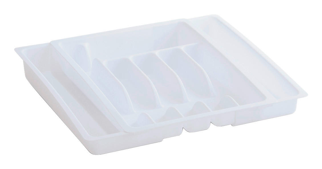 Zeller Besteckkasten ausziehbar weiß B/H/L: ca. 38x7x48 cm Besteckkasten_ausziehbar - weiß (48,00/38,00/7,00cm) - Zeller