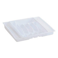 Zeller Besteckkasten ausziehbar weiß B/H/L: ca. 38x7x48 cm Besteckkasten_ausziehbar - weiß (48,00/38,00/7,00cm) - Zeller