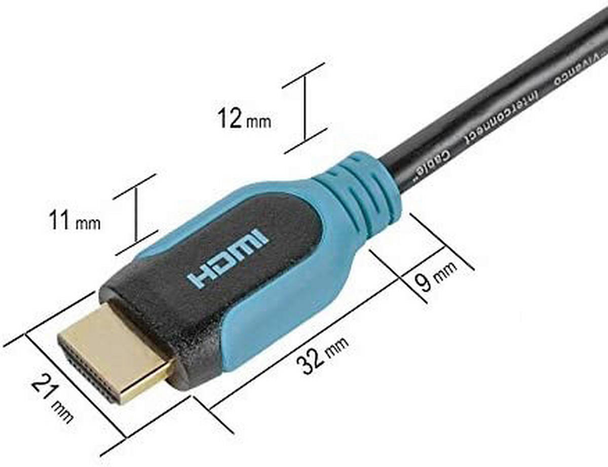 Vivanco HDMI-Kabel blau schwarz HDMI-Kabel_High_Speed 2,5m - blau/schwarz (250,00cm) - Vivanco
