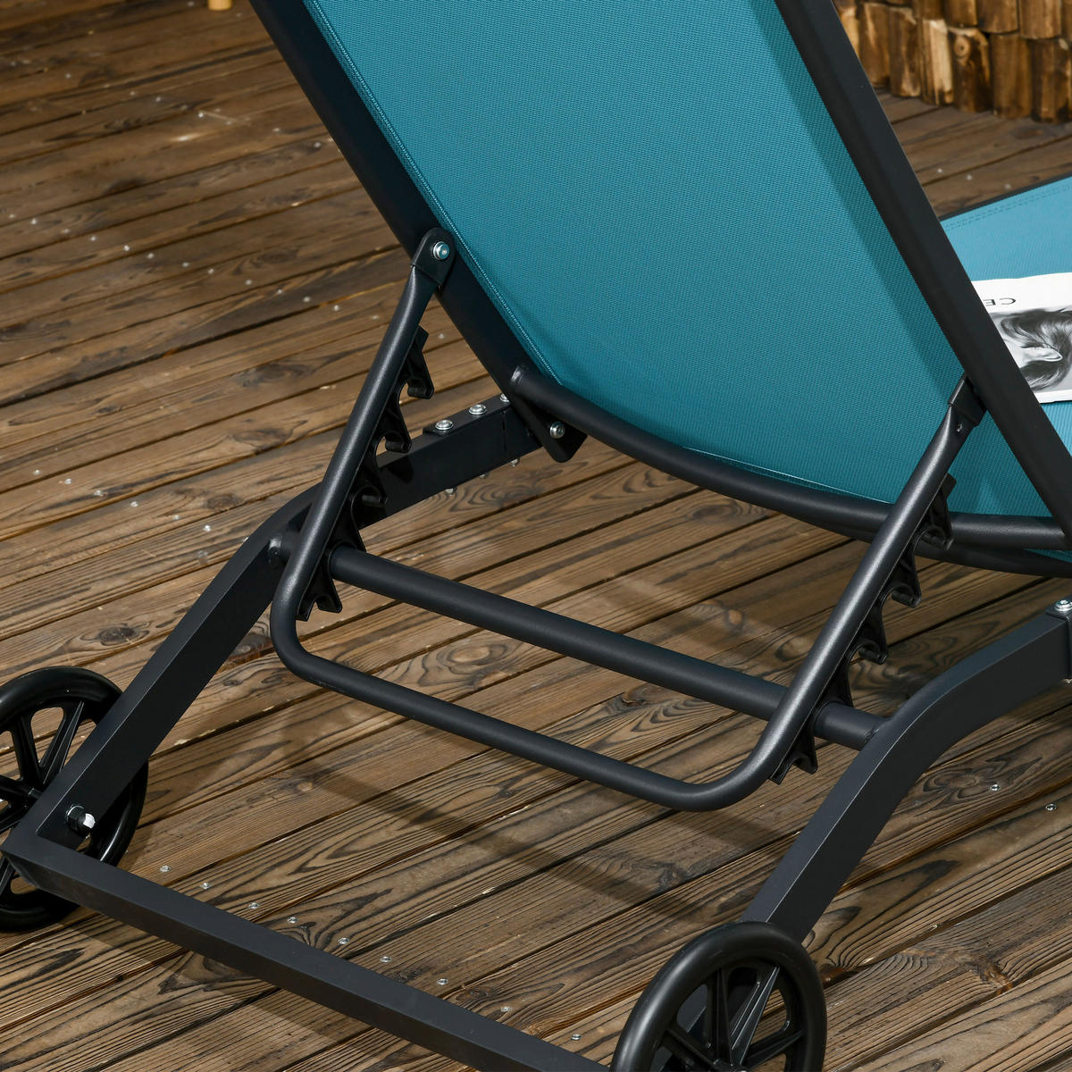 Outsunny Sonnenliege blau Aluminium B/H/L: ca. 165x102x66 cm Sonnenliege - blau (66,00/165,00/102,00cm) - Outsunny