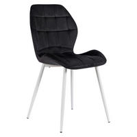 Stuhl LUCKY schwarz weiß Velourstoff B/H/T: ca. 47x86x58 cm LUCKY - weiß/schwarz (47,00/86,00/58,00cm) - WIPMEB