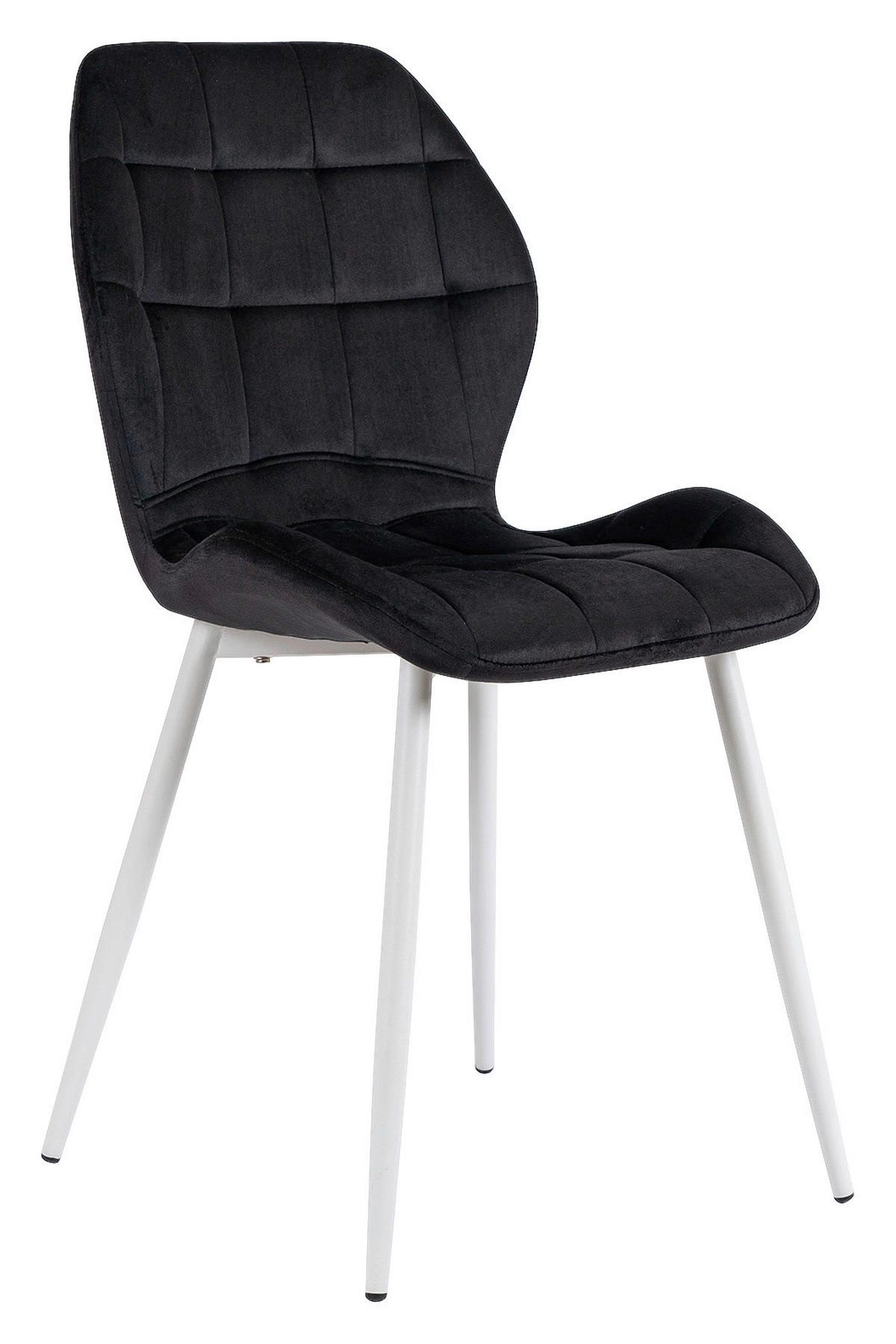 Stuhl LUCKY schwarz weiß Velourstoff B/H/T: ca. 47x86x58 cm LUCKY - weiß/schwarz (47,00/86,00/58,00cm) - WIPMEB