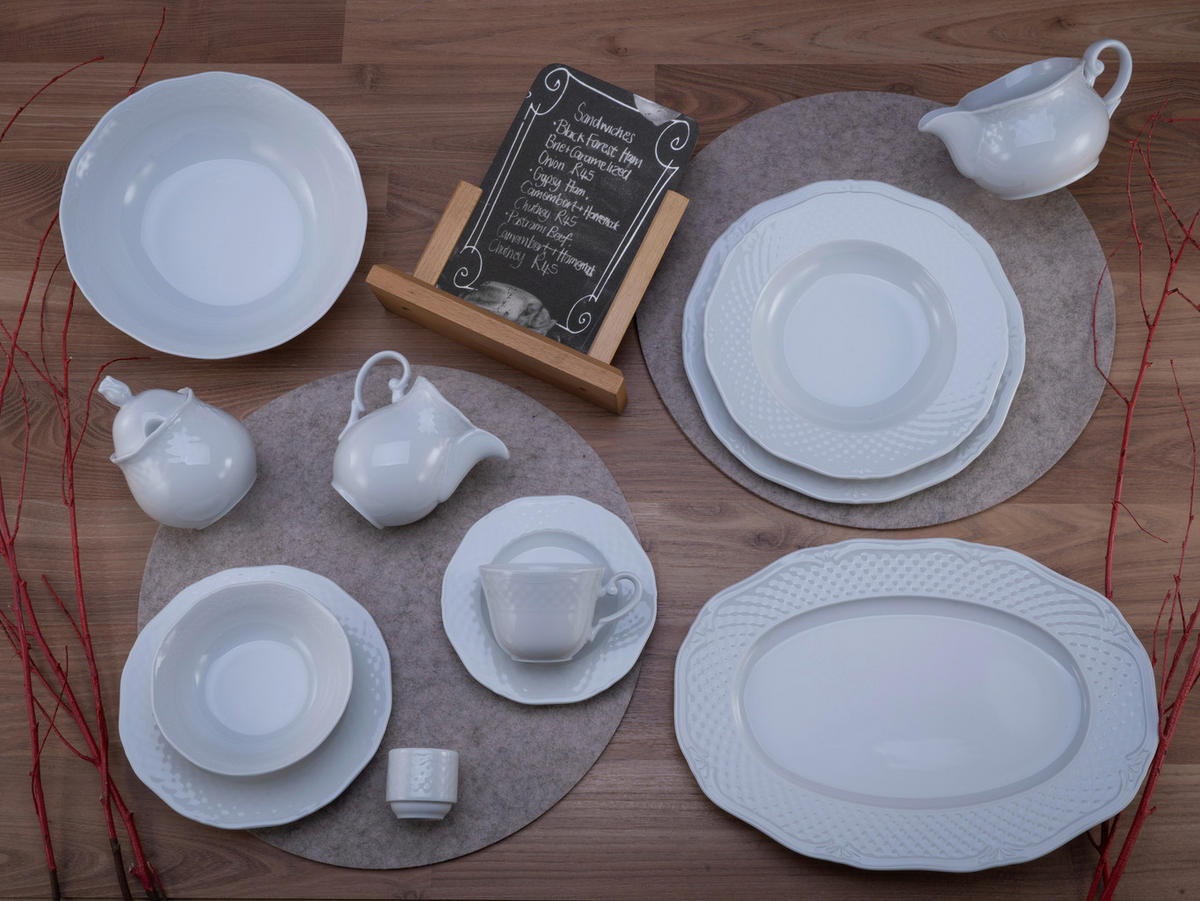 CreaTable Kombiservice Arianne weiß Porzellan 61 tlg. Arianne - weiß - CreaTable