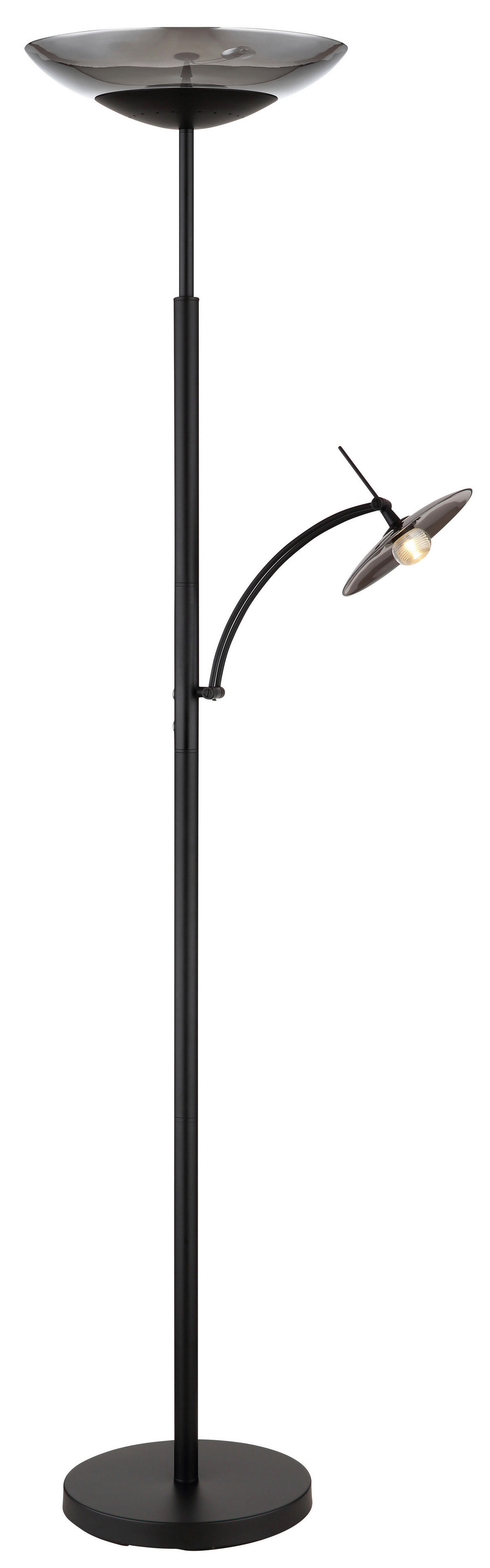 GLOBO LED-Deckenfluter Sophia 58907 schwarz Metall Glas H: ca. 180 cm Sophia - schwarz (180,00cm) - GLOBO