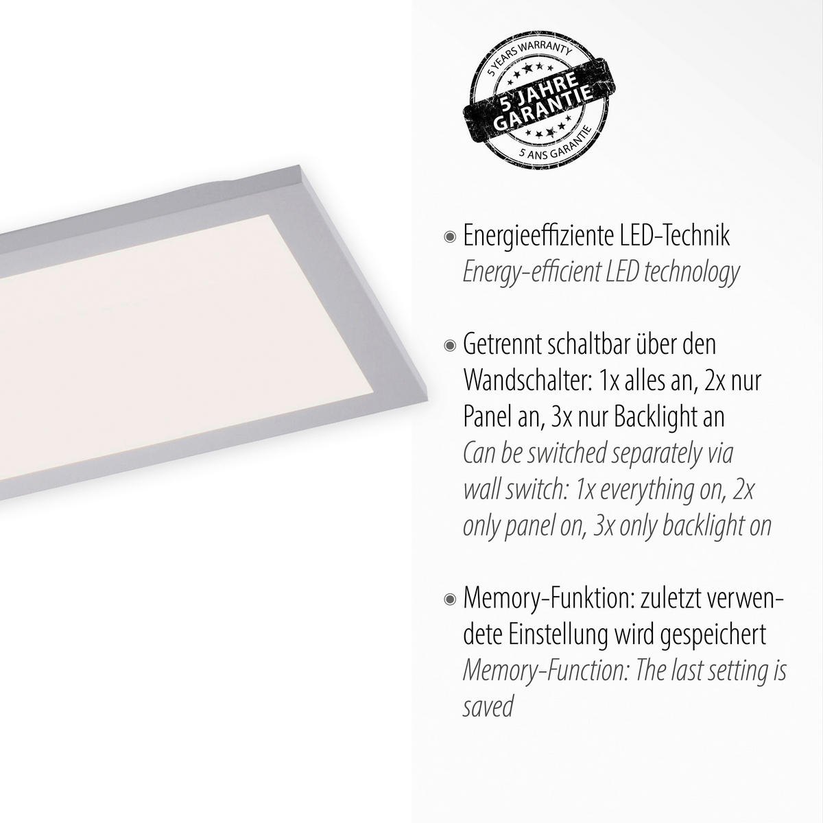 Just Light Deckenleuchte 12204-16  Flat weiß Kunststoff B/H/L: ca. 25x6x100 cm Flat - weiß (100,00/25,00/6,00cm) - Just Light
