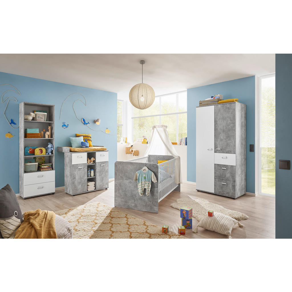 Thumbnail - Kleiderschrank Matino weiß Beton B/H/T: ca. 90x191x53 cm