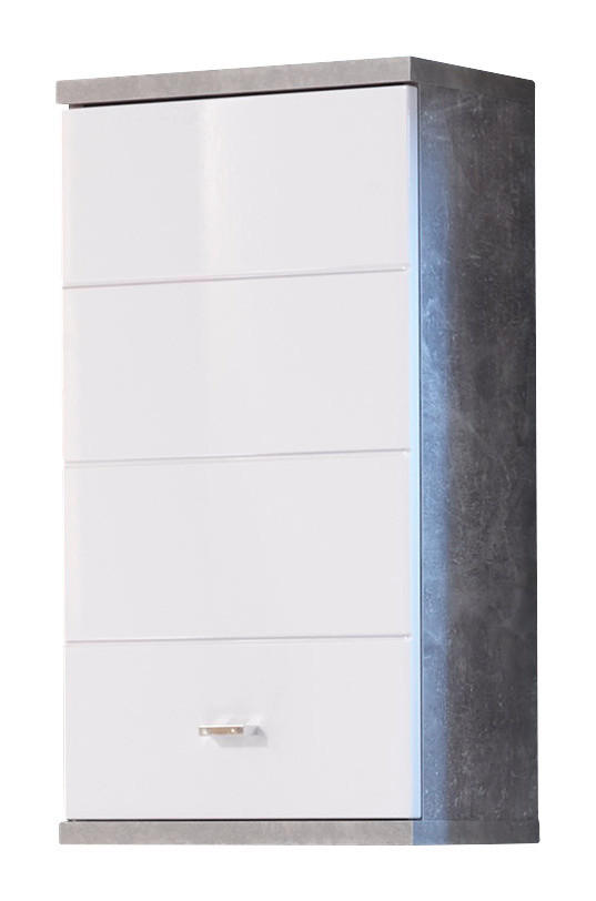 Badhängeschrank Pool Beton Optik weiß Hochglanz B/H/T: ca. 38x71x23 cm Pool - Beton/weiß (38,00/71,00/23,00cm)