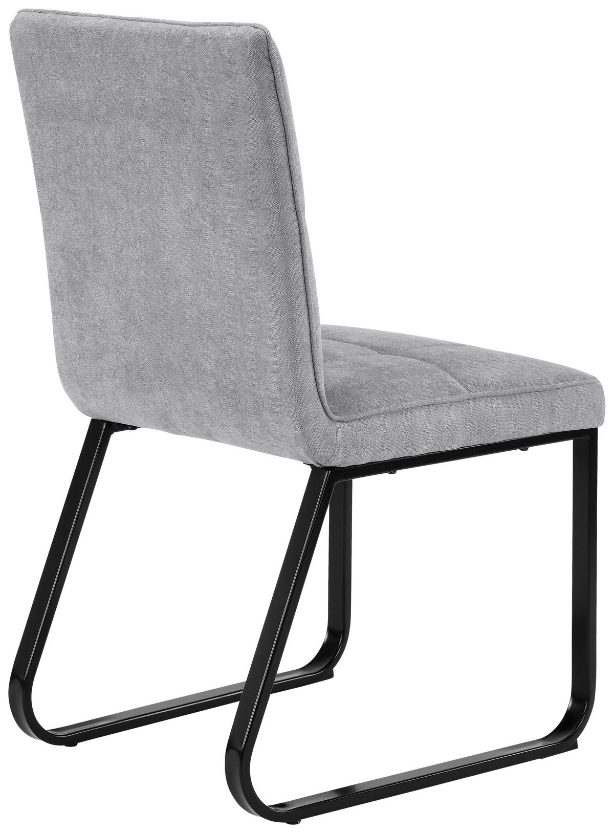 Stuhl TALEA  2er-Set hellgrau schwarz Webstoff Metall B/H/T: ca. 46x86x55 cm TALEA  2er-Set - hellgrau/schwarz (46,00/86,00/55,00cm) - byLIVING