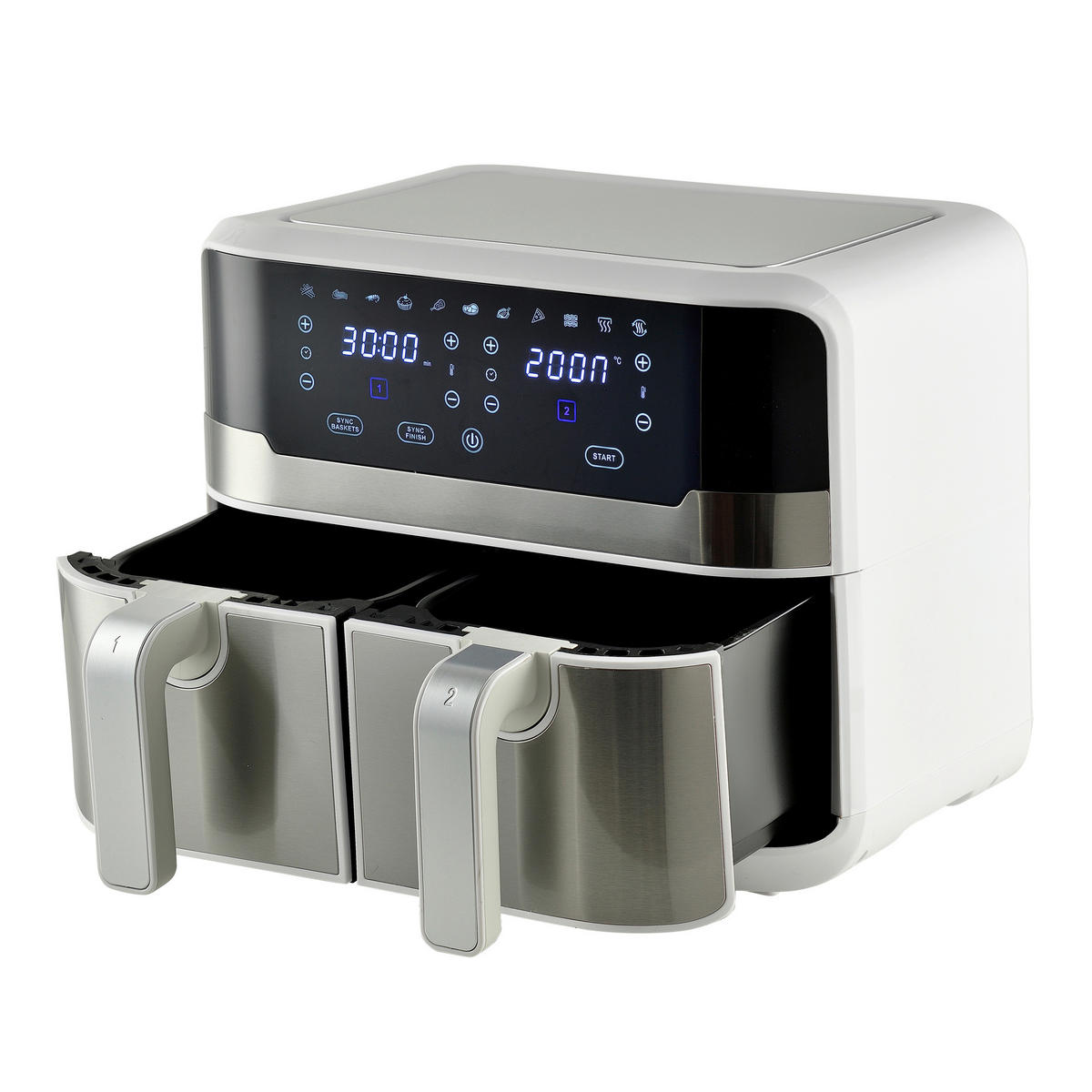 MASTERPRO Heißluftfritteuse ROCKET DUO 900 - weiß - MASTERPRO