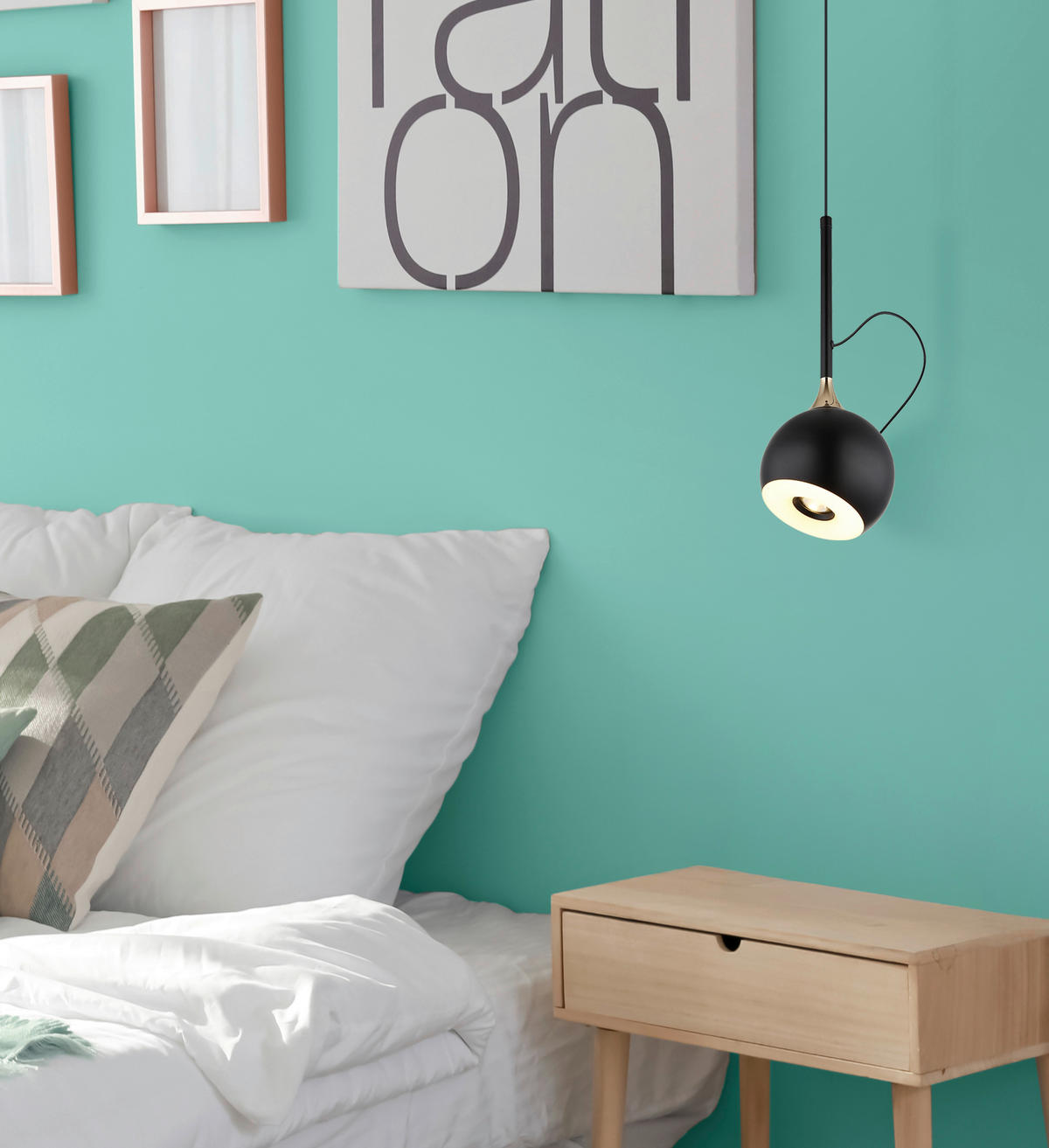 GLOBO Pendelleuchte mattschwarz gold Metall H/D: ca. 150x12 cm 1.0 Brennstellen DONOVAN - gold/mattschwarz (12,00/150,00cm) - GLOBO