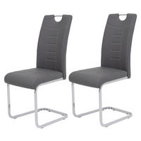 Schwingstuhl Ruby 2er Set grau Kunstleder B/H/T: ca. 44x103x60 cm Ruby 2er Set - grau (44,00/103,00/60,00cm) - Hela