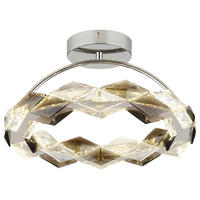 GLOBO LED-Deckenleuchte Chrom Rauch transparent Acryl Metall H/D: ca. 21,5x37 cm KARILION - Rauch/Chrom (37,00/21,50cm) - GLOBO