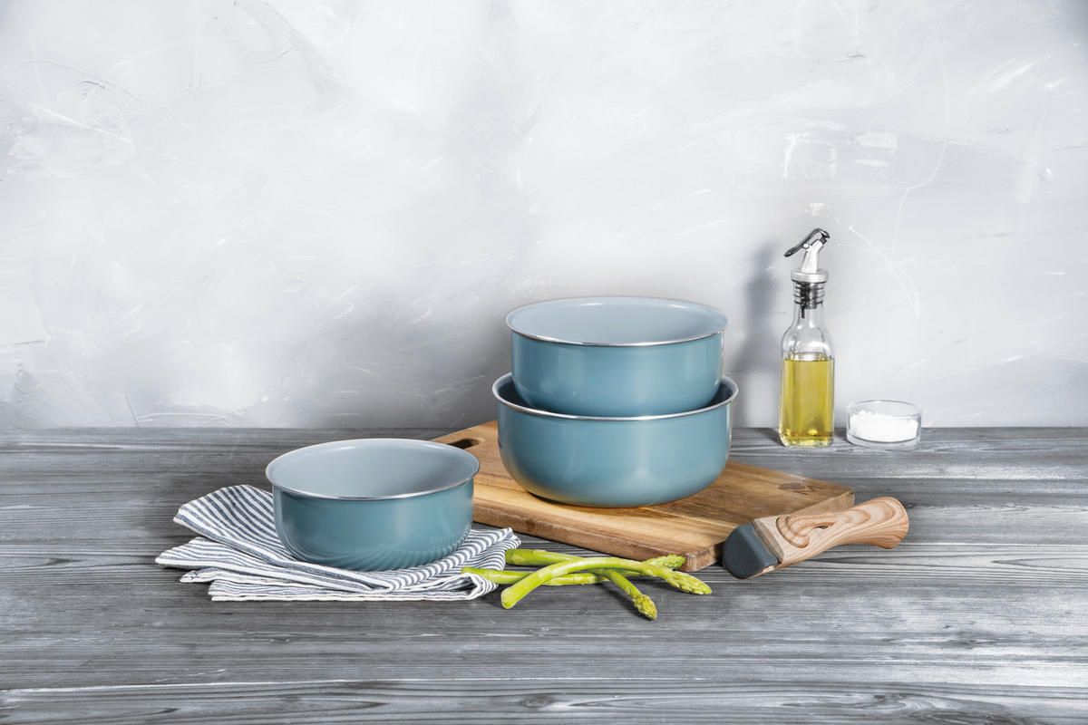 BERGNER Topfset CLICK & COOK silber Aluminium 4 tlg. CLICK & COOK - silber (30,70/30,00/9,60cm) - BERGNER