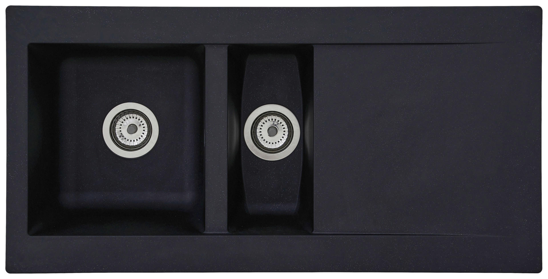 Respekta Einbauspüle Denver 1,5  100 x 50 S schwarz Mineralite B/H/T: ca. 100x20x50 cm Denver 1,5  100 x 50 S - schwarz (100,00/20,00/50,00cm) - Respekta