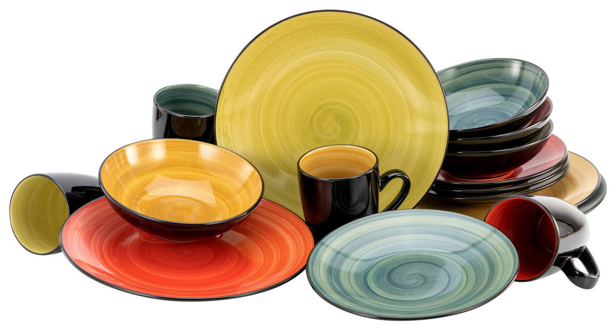CreaTable Kombiservice Samoa multicolor Keramik 16 tlg. Samoa - multicolor - CreaTable