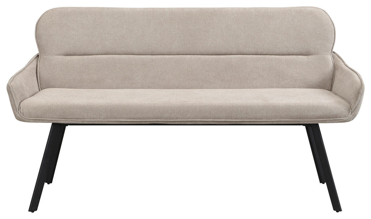 Sitzbank RICO schwarz taupe Metall Stoff B/H/T: ca. 140x90x62 cm RICO - schwarz/taupe (140,00/90,00/62,00cm) - byLIVING