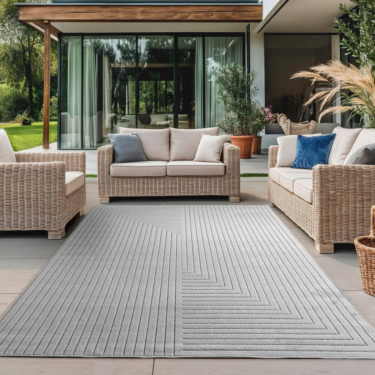 Ayyildiz In-/Outdoor-Teppich NOVA silber B/L: ca. 120x170 cm NOVA - silber (120,00/170,00cm) - Ayyildiz