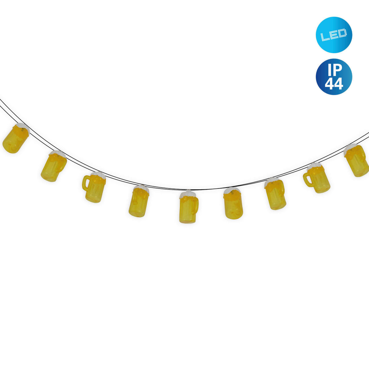 LED-Lichterkette 5149515 gelb Kunststoff L: ca. 500 cm LED-Lichterkette "Bierkrug" - gelb (500,00cm) - Näve Leuchten