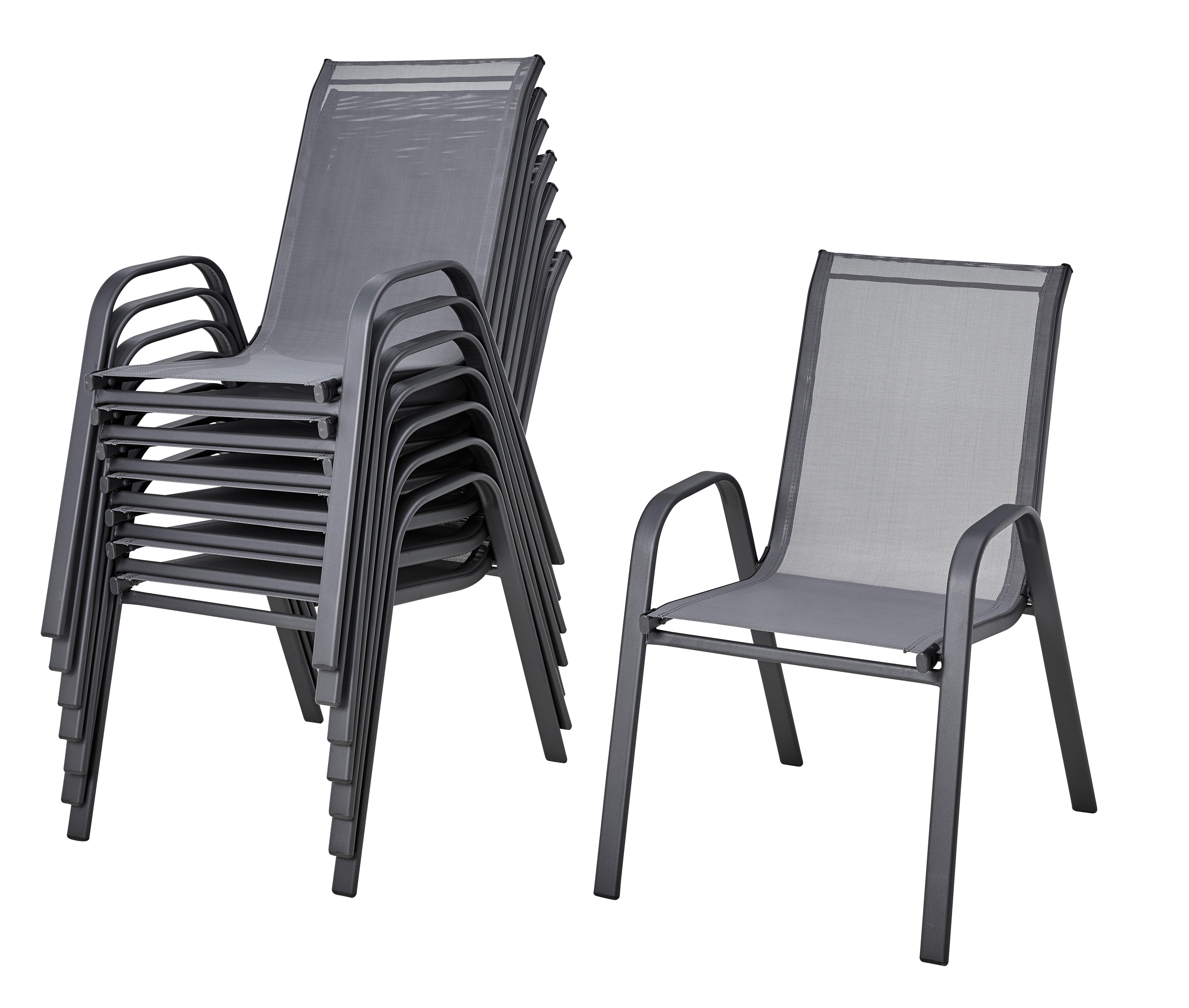 Thumbnail - POCOline Stapelsessel Malta anthrazit Stahl B/H/L: ca. 55x93x74 cm