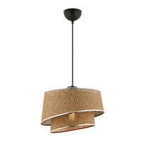 Opviq Pendelleuchte beige silber Stoff Metall B/H/L: ca. 32x65x32 cm E27 1 Brennstellen Barette Hazeran - beige/silber (32,00/32,00/65,00cm) - Opviq