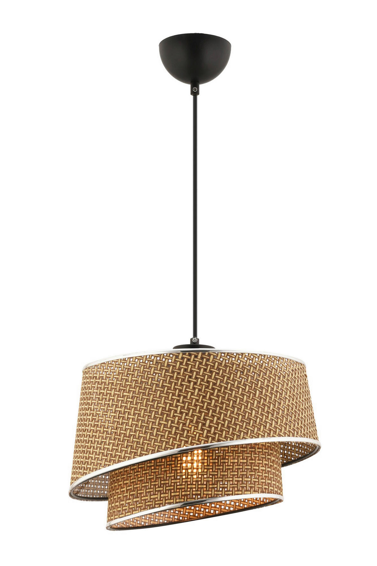 Opviq Pendelleuchte beige silber Stoff Metall B/H/L: ca. 32x65x32 cm E27 1 Brennstellen Barette Hazeran - beige/silber (32,00/32,00/65,00cm) - Opviq