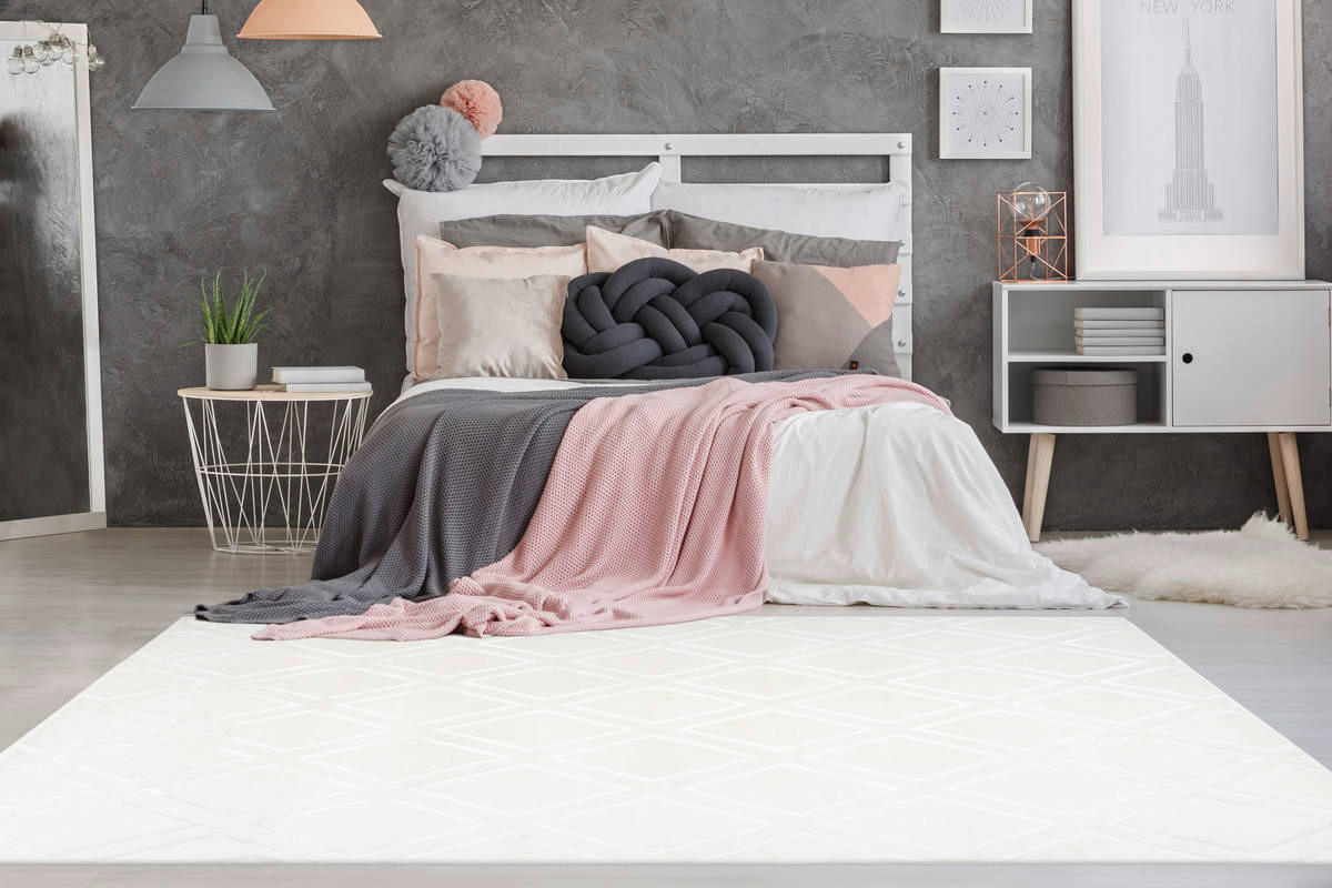 360Living Teppich Monroe weiß B/L: ca. 80x150 cm Monroe - weiß (80,00/150,00cm) - 360Living