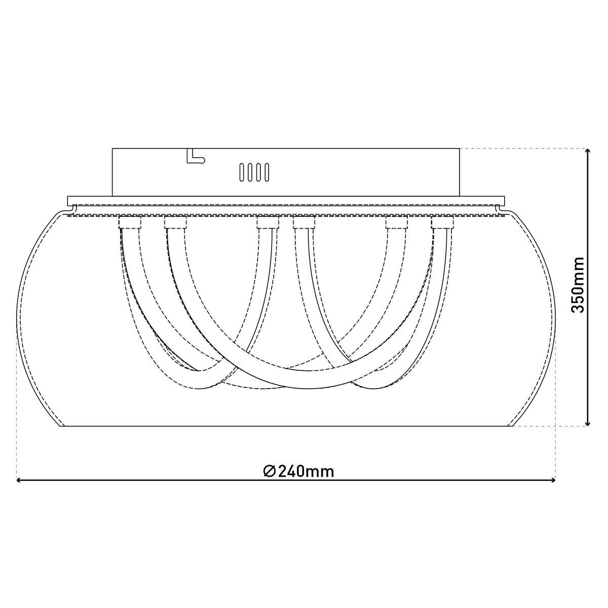 Näve Leuchten LED-Deckenleuchte Chrom Metall Glas B/H/T/D: ca. 45x23,5x45x45 cm MALOU - Chrom (45,00/23,50/45,00cm) - Näve Leuchten