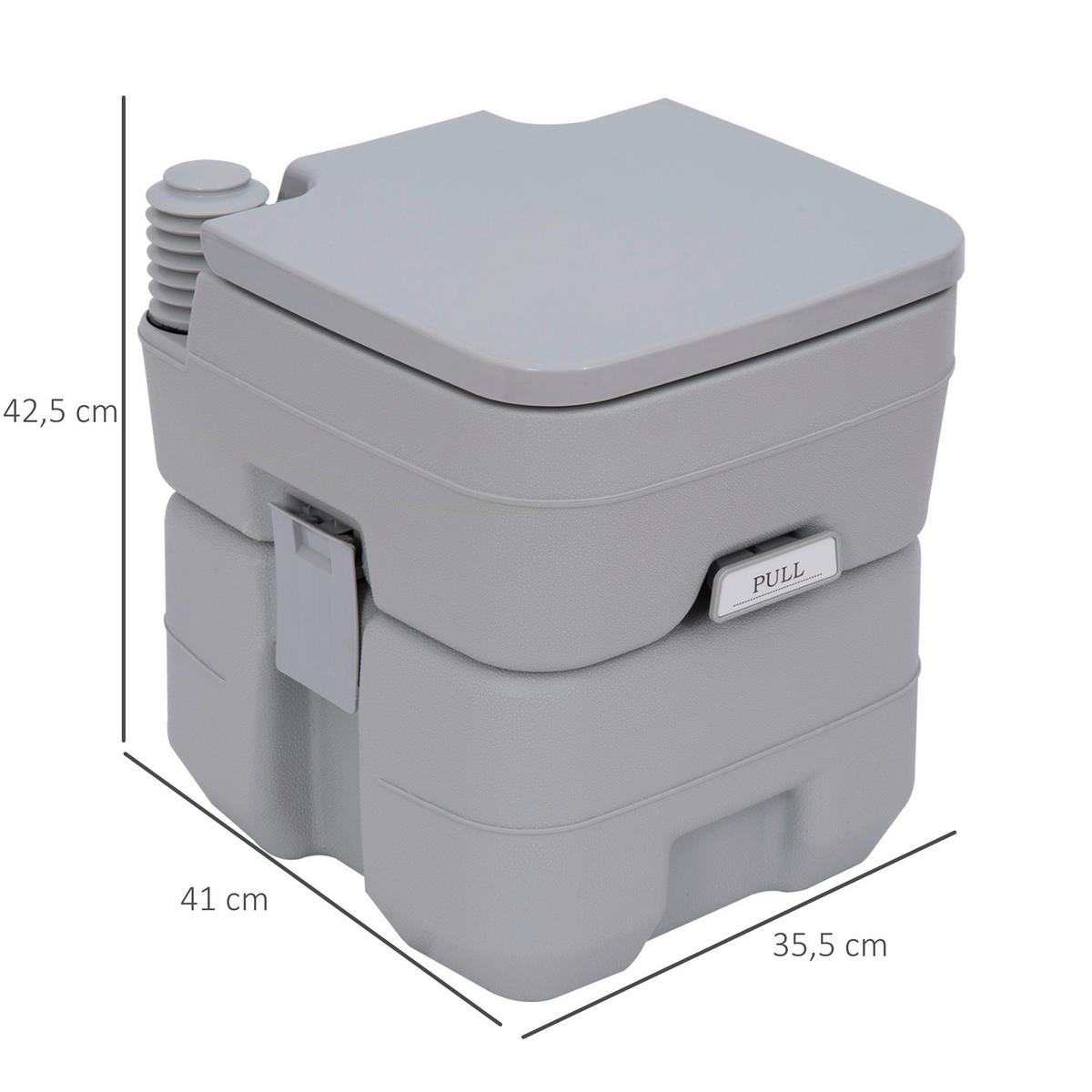 Outsunny Campingtoilette B/H/L: ca. 41x42,5x35,5 cm Campingtoilette - grau (35,50/41,00/42,50cm) - Outsunny