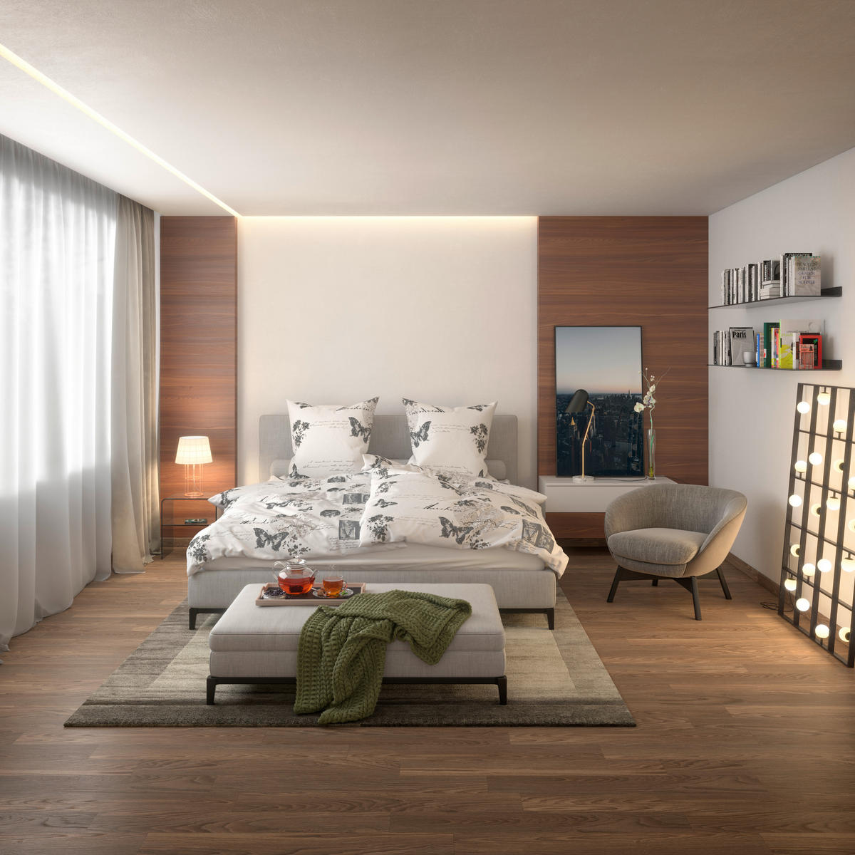 Baumwoll Bettwäsche Fleur Renforce Fleur - weiß/taupe (135,00/200,00cm) - Home Dreams