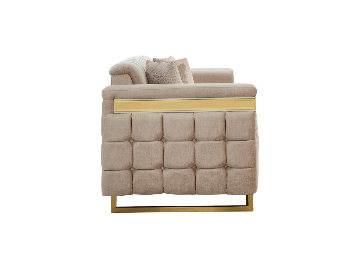 Sofa 3-2-1 Pera beige Webstoff Pera - gold/beige