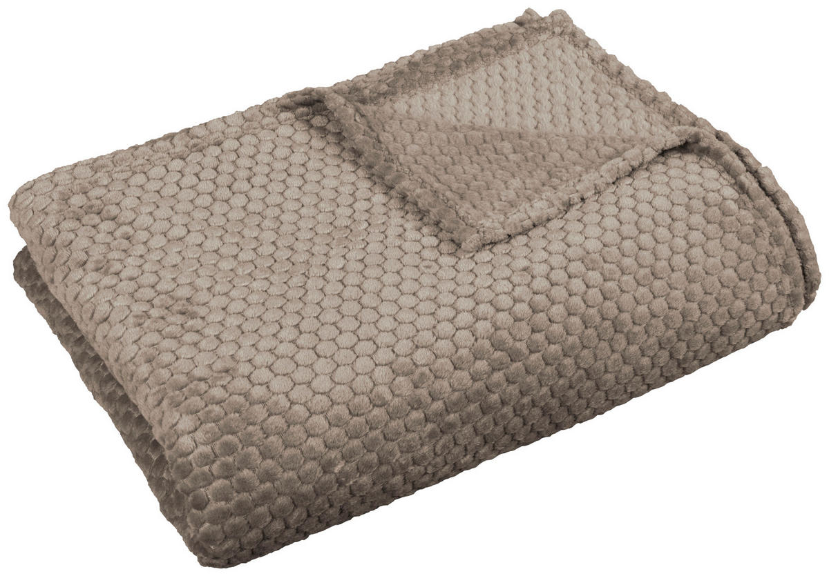 Wohndecke Flanell Flanelldecke Kreise cappuccino - Cappuccino (140,00/200,00cm)