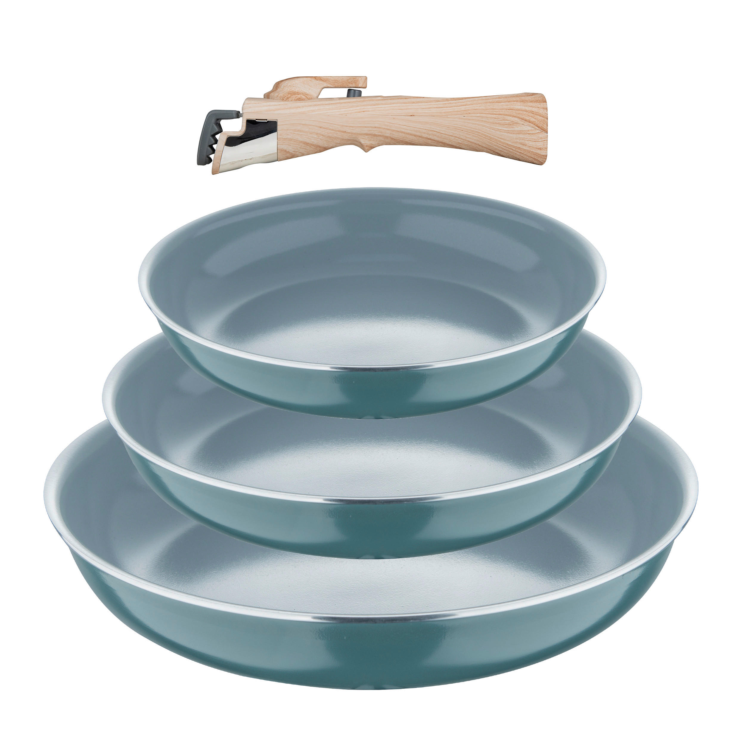 BERGNER Pfannenset CLICK & COOK silber Aluminium CLICK & COOK - silber (33,50/31,50/5,50cm) - BERGNER