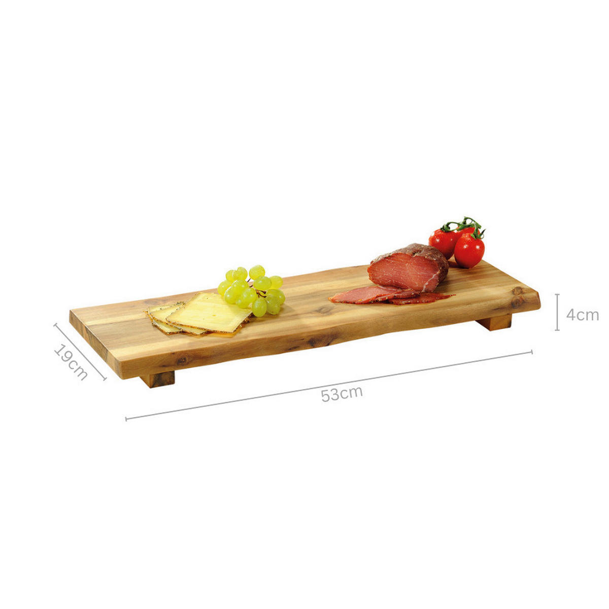 Kesper Servierbrett braun Akazie B/H/L: ca. 19x53x4 cm Servierbrett - braun (4,00/19,00/53,00cm) - Kesper