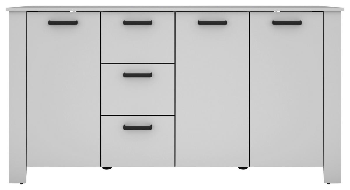 Sideboard FARO weiß schwarz B/H/T: ca. 160x84x40 cm FARO - weiß/schwarz (160,00/84,00/40,00cm) - byLIVING