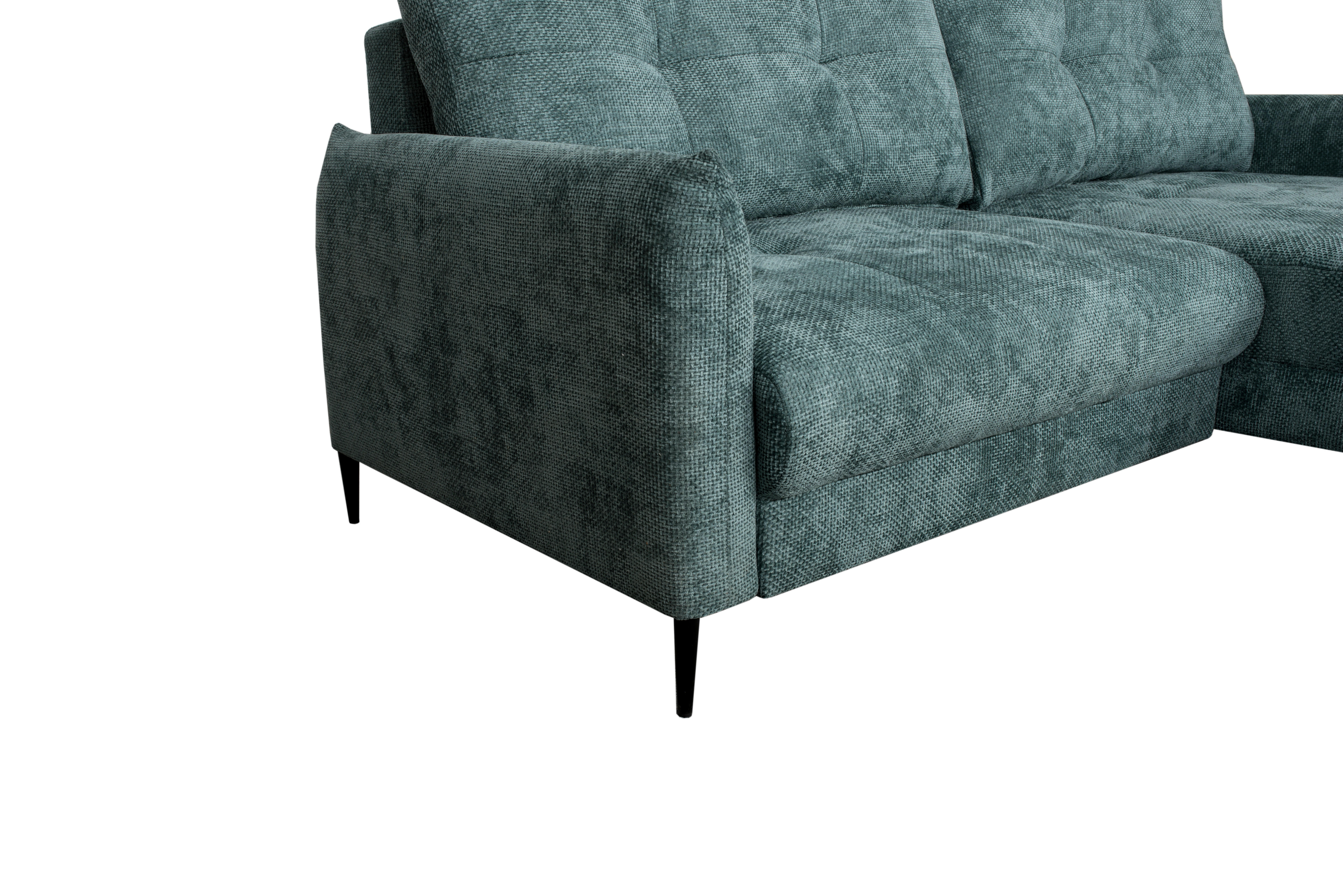 Thumbnail - Ecksofa mit Bettfunktion und Bettkasten lagunen blau Microfaser B/H/T: ca. 221x94x142 cm
