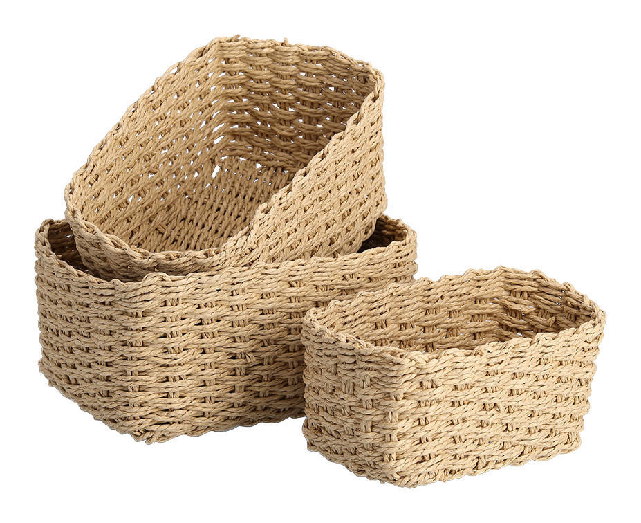 Zeller Aufbewahrungskorb-Set natur Papiergeflecht Aufbewahrungskorb-Set_3tlg. - natur - Zeller
