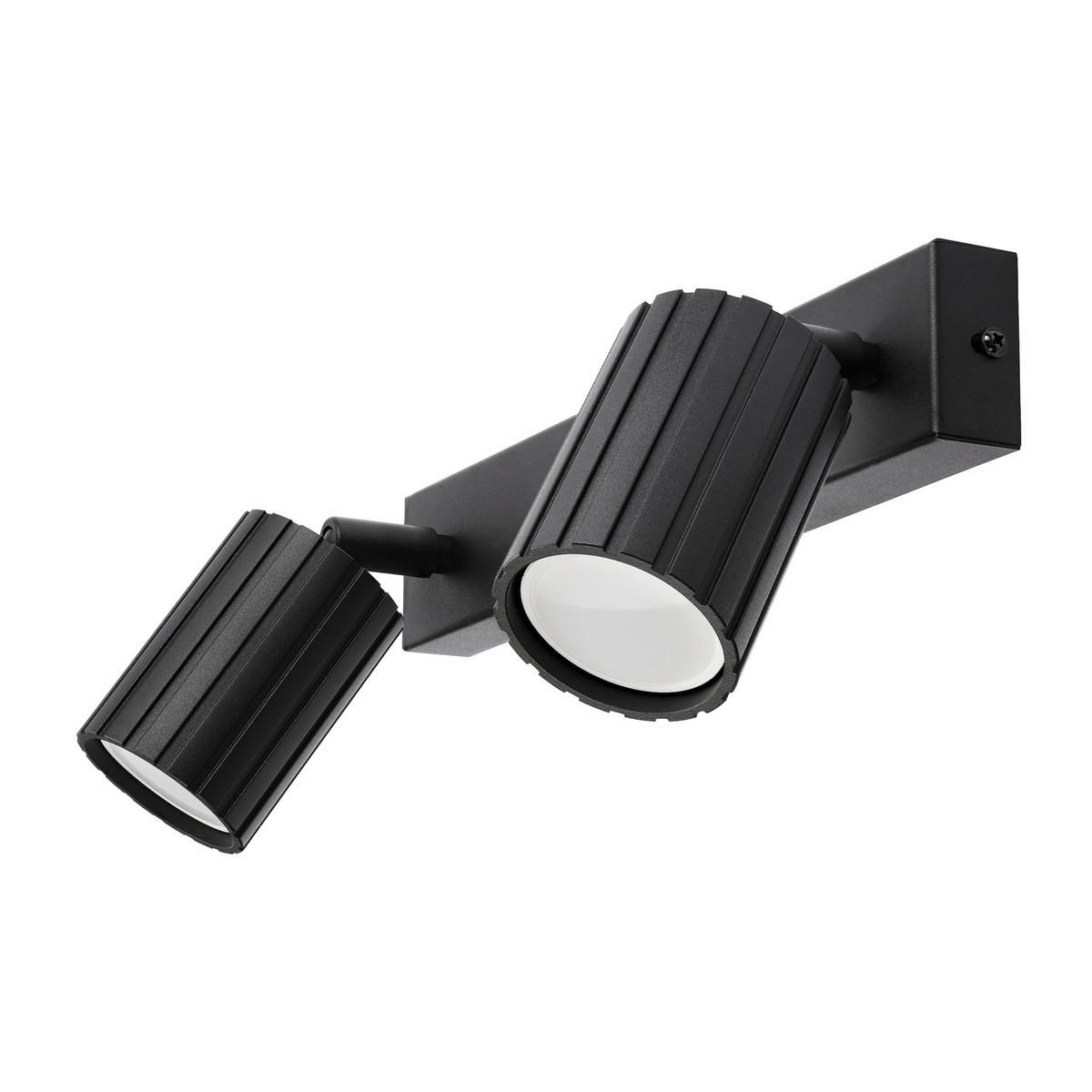 Lamkur Strahler schwarz Stahl B/H/L: ca. 6,5x16,5x30 cm 2 Brennstellen Prisma - schwarz (30,00/6,50/16,50cm) - Lamkur