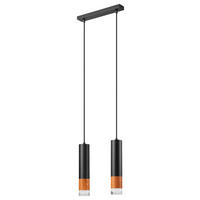 Lamkur Pendelleuchte schwarz Glas Stahl B/H/L: ca. 8x105x30 cm GU10 2 Brennstellen AURELIA - schwarz (30,00/8,00/105,00cm) - Lamkur