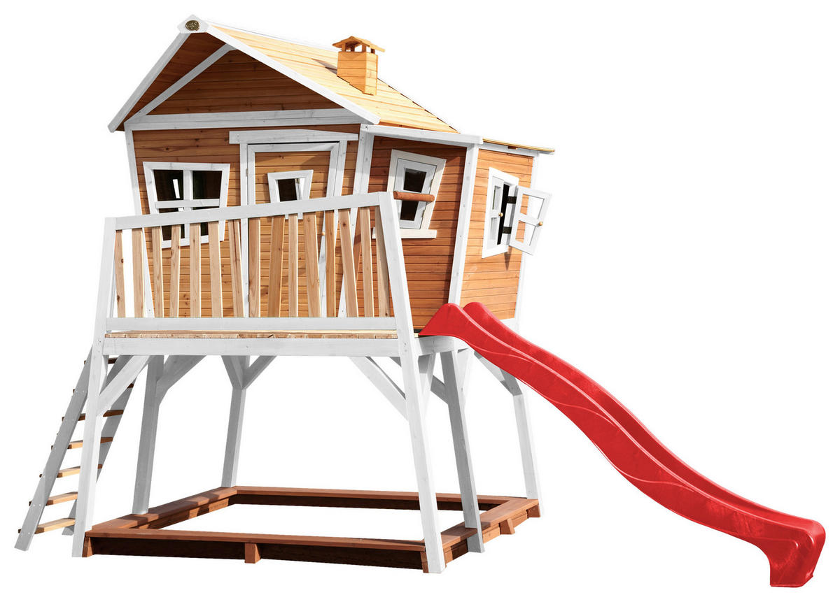 AXI Spielhaus Max braun B/H/L: ca. 432x288x193 cm Max - braun/weiß (193,00/432,00/288,00cm) - AXI