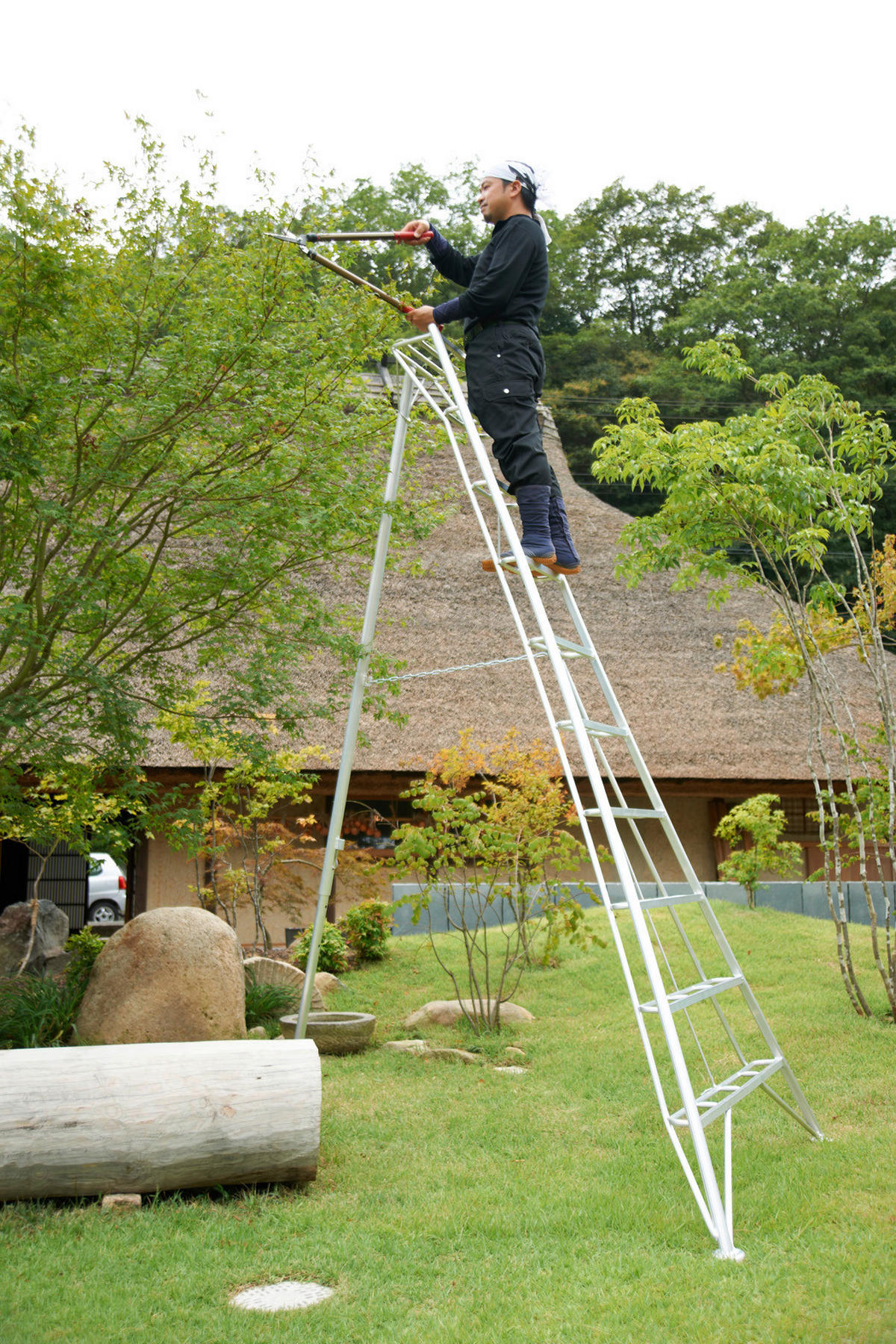 Niwaki Gartenleiter 3-Holm 3-Holm silber B/H: ca. 147x300 cm 3-Holm - silber (147,00/300,00cm) - Niwaki