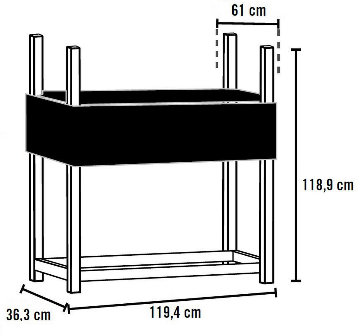 ShelterLogic Kaminholzregal schwarz B/H/T: ca. 120x119x36 cm Kaminholzregal - schwarz (120,00/119,00/36,00cm) - ShelterLogic