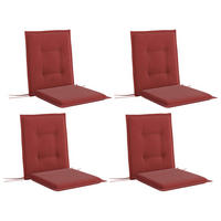 Outsunny Sitzkissen 4er Set weinrot Polyester B/H/L: ca. 50x5x108 cm Sitzkissen 4er Set - weinrot (108,00/50,00/5,00cm) - Outsunny