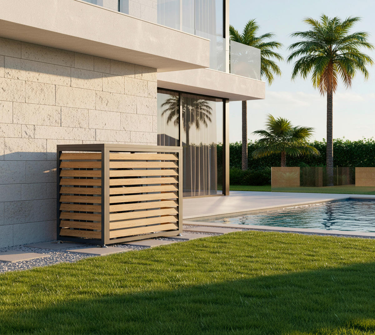 Westmann Verkleidung Wärmepumpe Boxa Holzoptik B/H/L: ca. 100x97x56 cm Boxa - Holzoptik (56,00/100,00/97,00cm) - Westmann