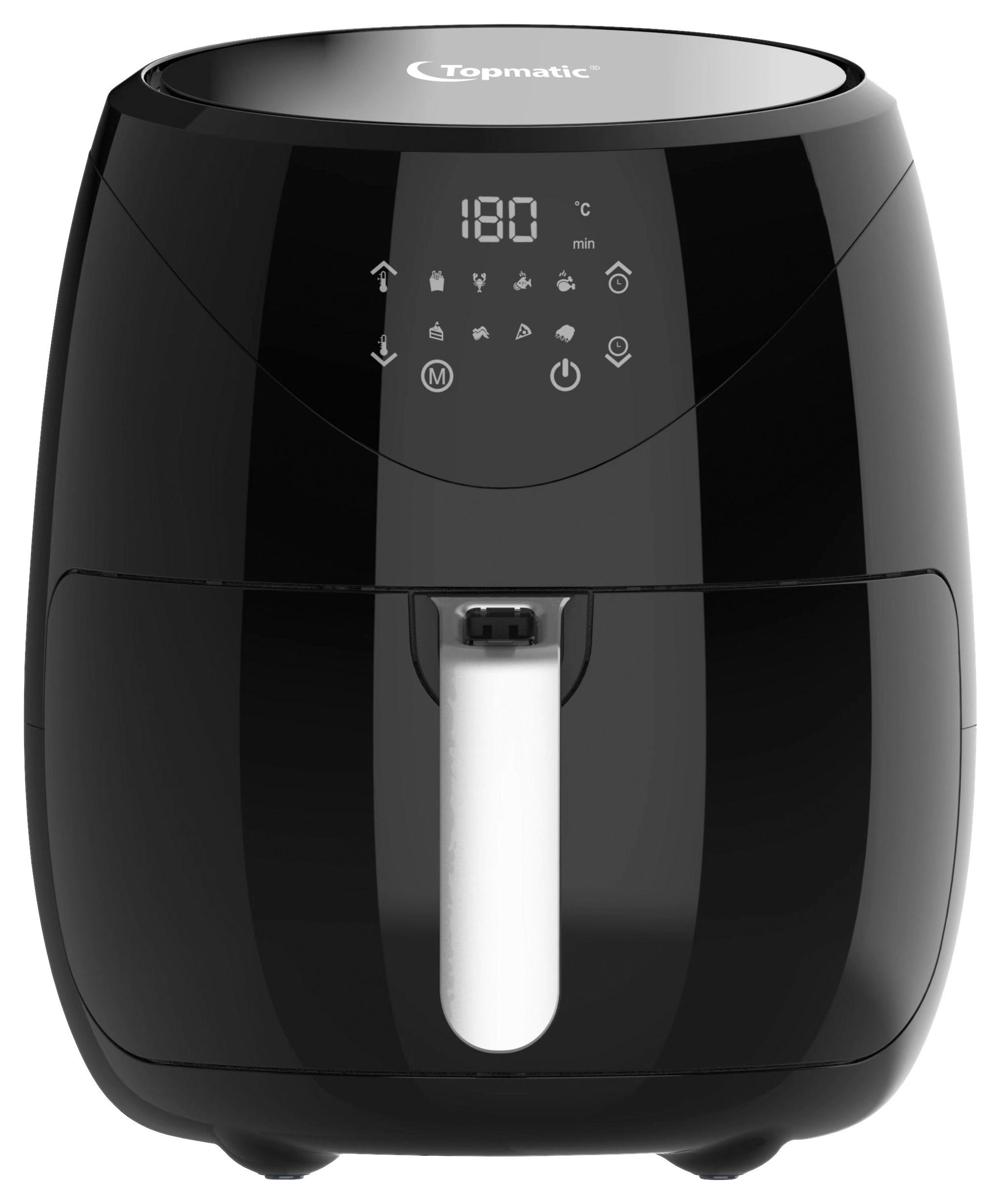 Topmatic Heißluftfritteuse AF-1450D.1 schwarz Kunststoff B/H/T: ca. 32,5x32x27 cm ca. 5 l Heißluftfritteuse AF-1450D.1 - schwarz (32,50/32,00/27,00cm) - Topmatic