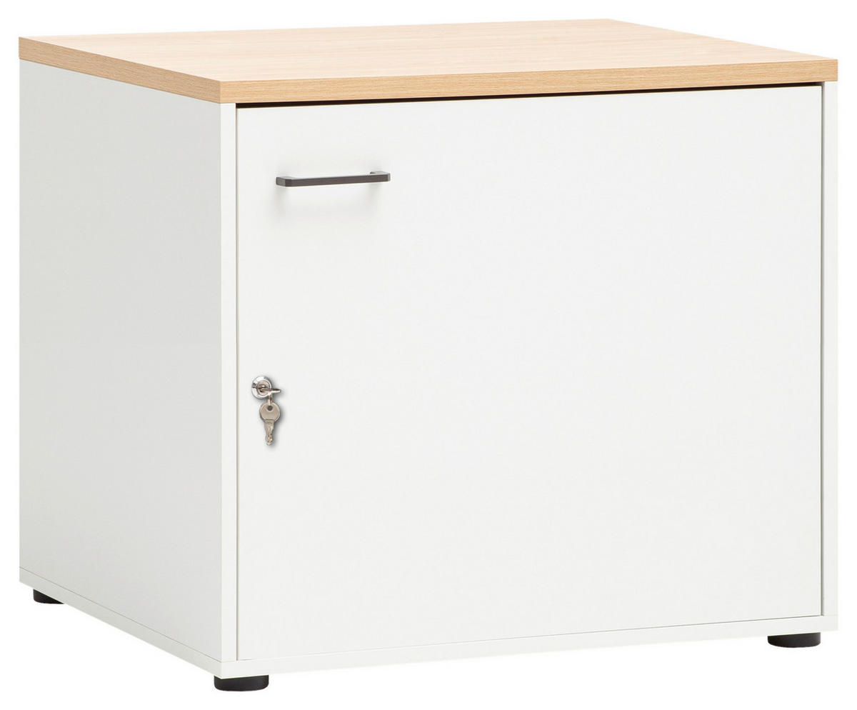 Unterschrank Solea weiß matt Eiche hell Nachbildung B/H/T: ca. 67,1x60x60 cm Solea - Eiche/weiß (67,10/60,00/60,00cm) - Schildmeyer