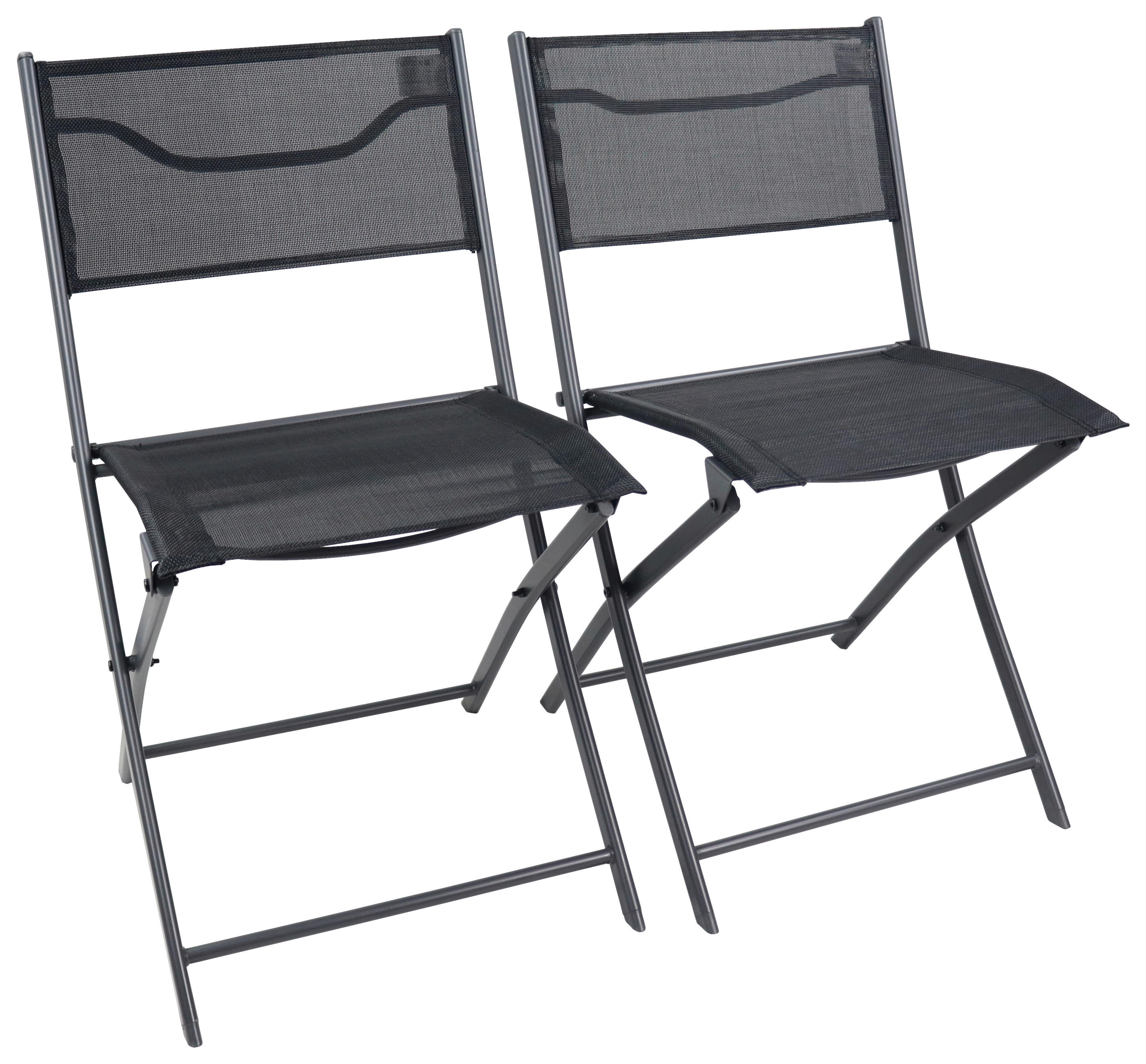 VCM Gartenstuhl 2er Set Sumila schwarz Textilene B/H/L: ca. 45x79x46 cm Sumila - schwarz (46,00/45,00/79,00cm) - VCM