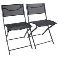 VCM Gartenstuhl 2er Set Sumila schwarz Textilene B/H/L: ca. 45x79x46 cm Sumila - schwarz (46,00/45,00/79,00cm) - VCM