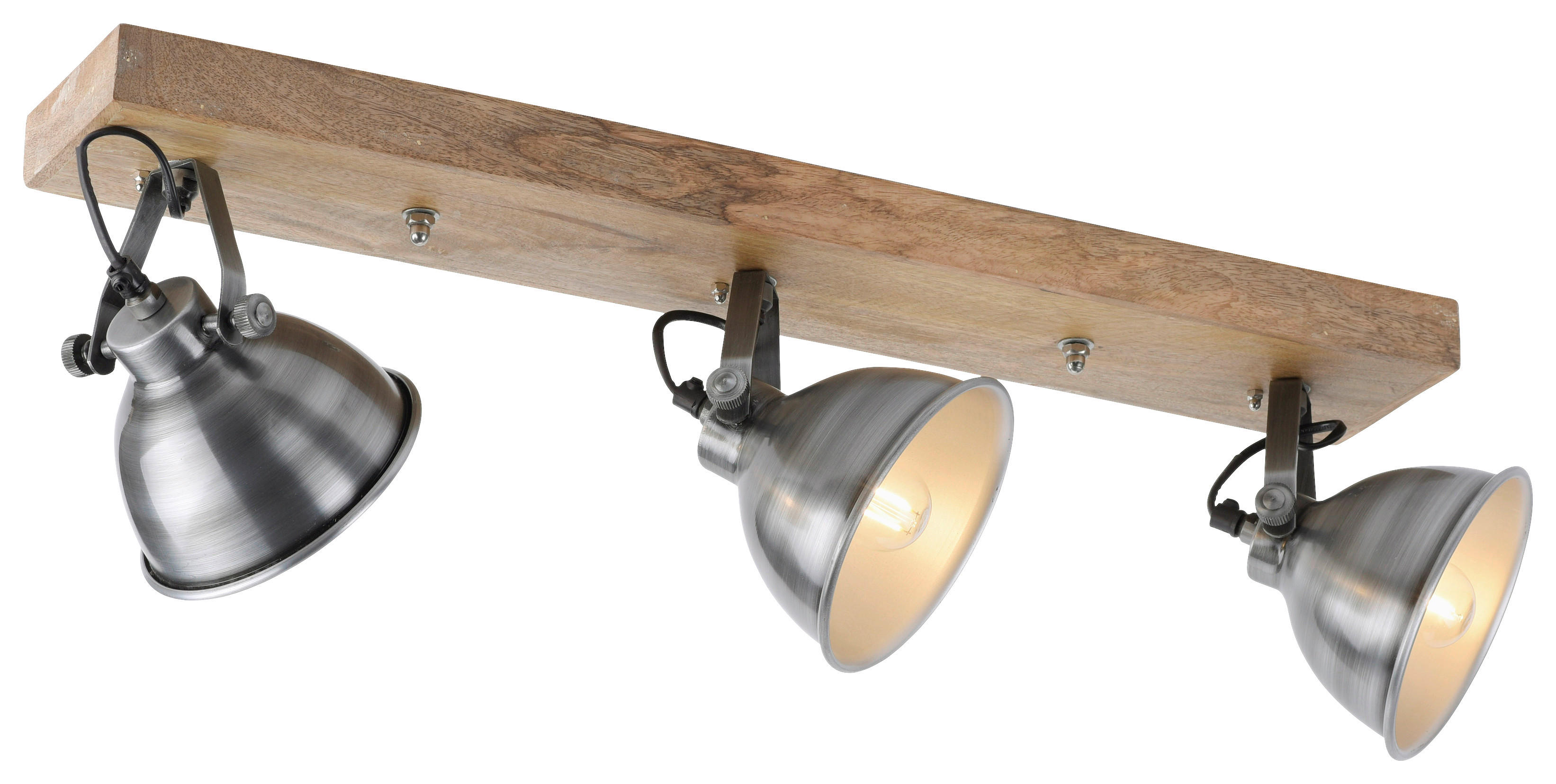 Just Light Spot 11983-77 Echtholz Metall B/H/L: ca. 24x25x74 cm E14 3 Brennstellen Spot_3flg.Samia - (74,00/24,00/25,00cm) - Just Light