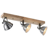 Just Light Spot 11983-77 Echtholz Metall B/H/L: ca. 24x25x74 cm E14 3 Brennstellen Spot_3flg.Samia - (74,00/24,00/25,00cm) - Just Light
